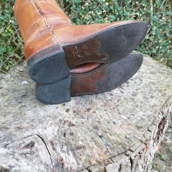 Acme Hawkeye Brown Roper Western Cowboy Boots